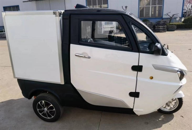 All Weather Closed Tricycle Motorcycle Electric Tricycles Passenger For Adult With Folding Cargo Box